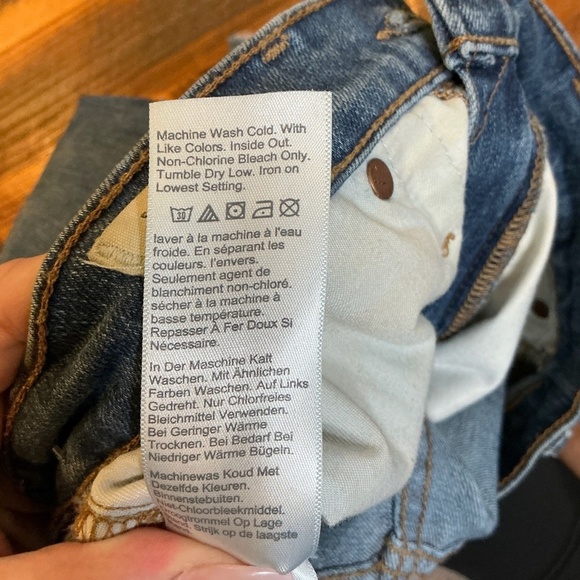 Madewell Slim Wide-Leg Crop Jeans Blue Raw Hem Size 23 - Picture 5 of 13